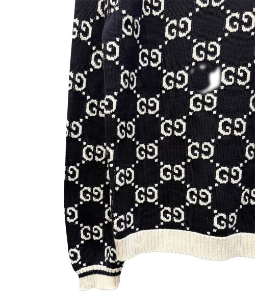 GUCCI（グッチ）GUCCI (グッチ) GGストライプカーディガン ネイビー サイズ:Lの古着・服飾アイテム