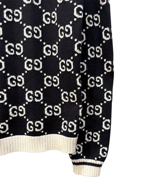 GUCCI（グッチ）GUCCI (グッチ) GGストライプカーディガン ネイビー サイズ:Lの古着・服飾アイテム