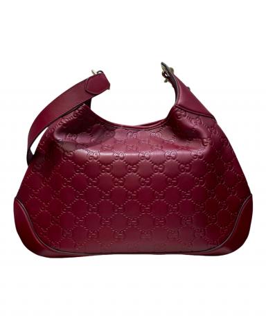 GUCCI グッチ マイクログッチシマ 2WAY レザー ハンドバッグ ボルドー 中古・古着通販】GUCCI (グッチ) グッチシマ/2WAYバッグ ワインレッド