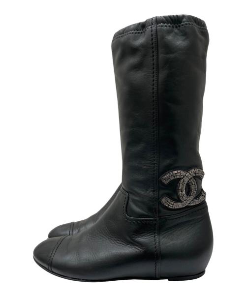CHANEL（シャネル）CHANEL (シャネル) ココマークブーツ ブラック サイズ:35の古着・服飾アイテム