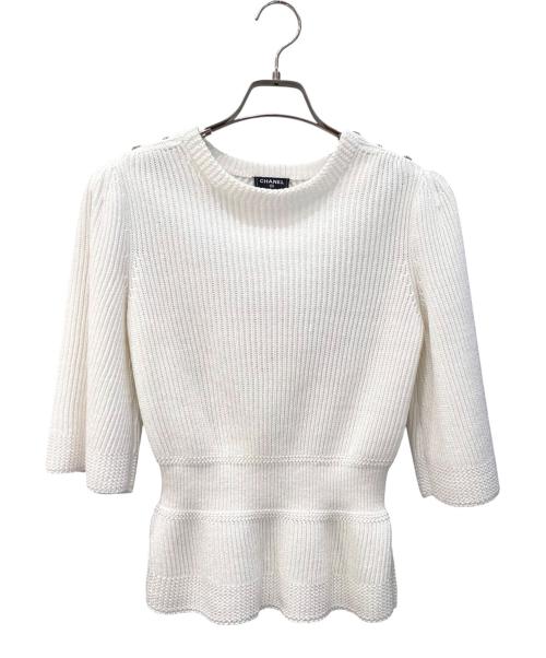 CHANEL（シャネル）CHANEL (シャネル) ウエストリブニット ホワイト サイズ:36の古着・服飾アイテム