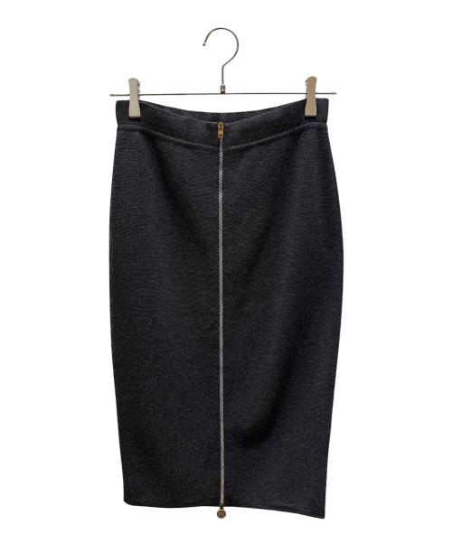 CHANEL（シャネル）CHANEL (シャネル) ヴィンテージ ココマーク ジップニットスカート グレー サイズ:38の古着・服飾アイテム