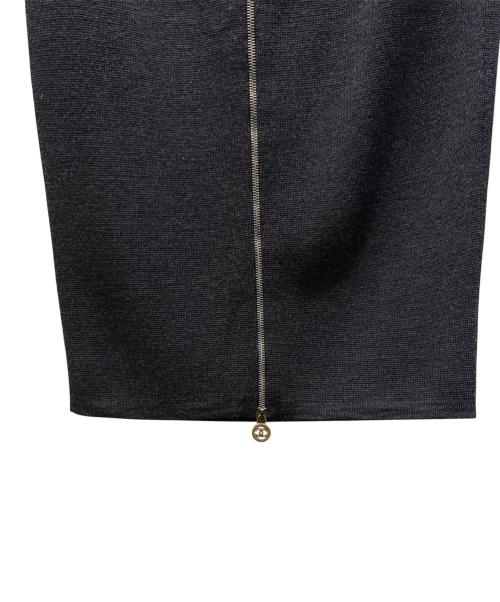 CHANEL（シャネル）CHANEL (シャネル) ヴィンテージ ココマーク ジップニットスカート グレー サイズ:38の古着・服飾アイテム
