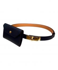 HERMES（エルメス）の古着「ケリーポケット18/ベルト/ノワール/ゴールド金具/W刻印2024年」｜ノワール×ゴールド金具