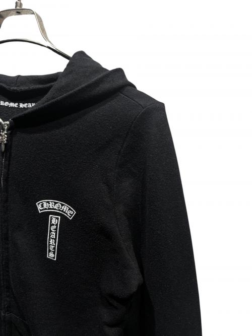 CHROME HEARTS（クロムハーツ）CHROME HEARTS (クロムハーツ) バックアーチロゴジップパーカー ブラック サイズ:XSの古着・服飾アイテム