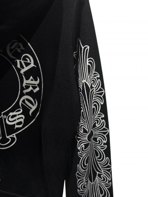 CHROME HEARTS（クロムハーツ）CHROME HEARTS (クロムハーツ) バックアーチロゴジップパーカー ブラック サイズ:XSの古着・服飾アイテム