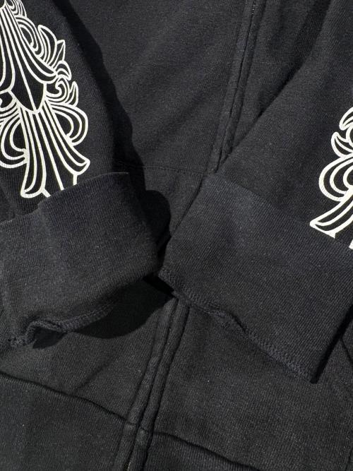 CHROME HEARTS（クロムハーツ）CHROME HEARTS (クロムハーツ) バックアーチロゴジップパーカー ブラック サイズ:XSの古着・服飾アイテム