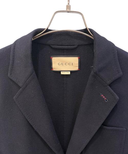 GUCCI（グッチ）GUCCI (グッチ) ライトウェイトウールジャケット ネイビー サイズ:50の古着・服飾アイテム