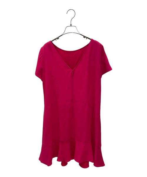 RED VALENTINO（レッドヴァレンティノ）RED VALENTINO (レッドヴァレンティノ) フリルワンピース ショッキングピンク サイズ:46の古着・服飾アイテム