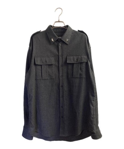 DSQUARED2（ディースクエアード）DSQUARED2 (ディースクエアード) ウール ロングスリーブシャツ グレー サイズ:44の古着・服飾アイテム