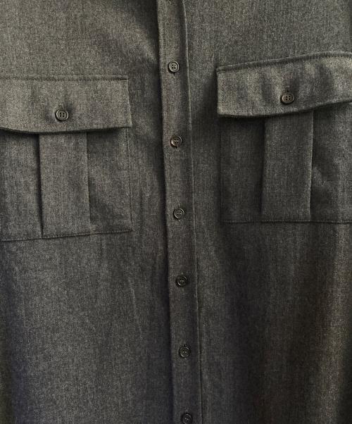 DSQUARED2（ディースクエアード）DSQUARED2 (ディースクエアード) ウール ロングスリーブシャツ グレー サイズ:44の古着・服飾アイテム
