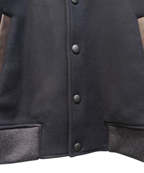 DSQUARED2（ディースクエアード）DSQUARED2 (ディースクエアード) 袖レザースタジャン ネイビー×ブラウン サイズ:46の古着・服飾アイテム