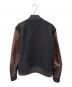 DSQUARED2 (ディースクエアード) 袖レザースタジャン ネイビー×ブラウン サイズ:46：45000円