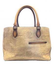 Berluti（ベルルッティ）の古着「カリグラフィ トゥジュール トートバッグ/Berluti Calligraphy Toujours Tote Bag」｜ベージュ×ブラック