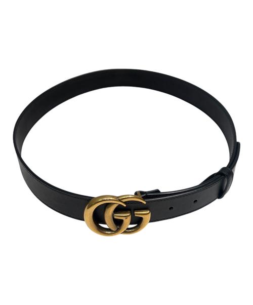GUCCI（グッチ）GUCCI (グッチ) GGマーモント レザーベルト ブラック サイズ:80・32の古着・服飾アイテム