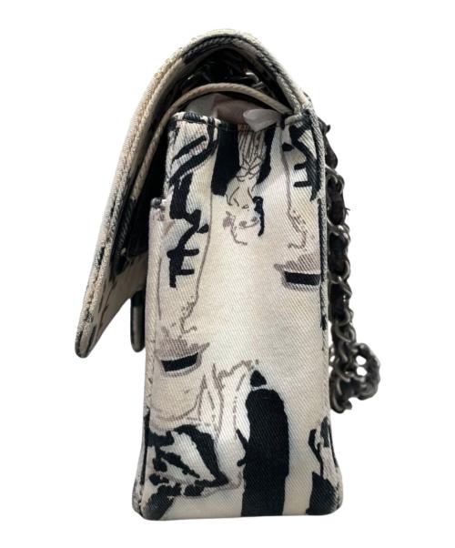 CHANEL（シャネル）CHANEL (シャネル) ヴィンテージ チェーンショルダーバッグ/グラフィティ キャンバス/ショルダーバッグ ブラック×ホワイトの古着・服飾アイテム