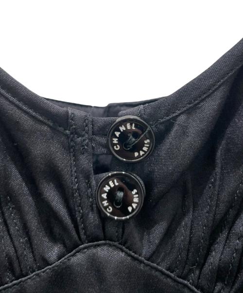 CHANEL（シャネル）CHANEL (シャネル) 97C シルクタックキャミソール ブラック サイズ:36の古着・服飾アイテム