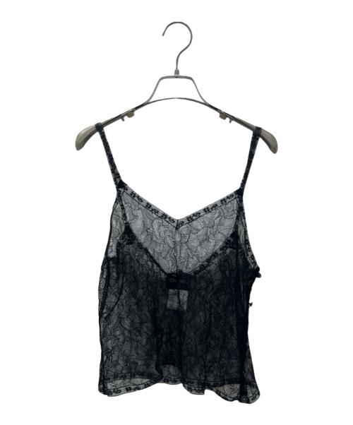 CHANEL（シャネル）CHANEL (シャネル) カメリアレースキャミソール ブラック サイズ:Mの古着・服飾アイテム