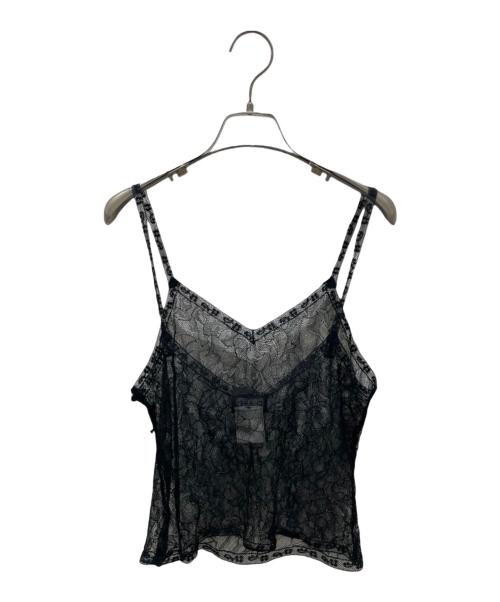 CHANEL（シャネル）CHANEL (シャネル) カメリアレースキャミソール ブラック サイズ:Mの古着・服飾アイテム