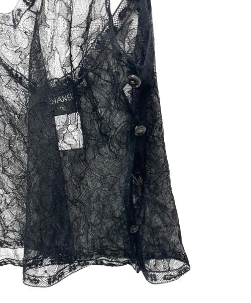 CHANEL（シャネル）CHANEL (シャネル) カメリアレースキャミソール ブラック サイズ:Mの古着・服飾アイテム