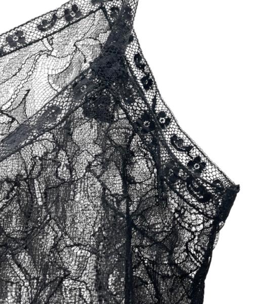 CHANEL（シャネル）CHANEL (シャネル) カメリアレースキャミソール ブラック サイズ:Mの古着・服飾アイテム