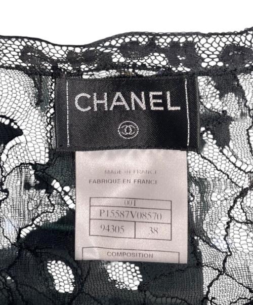 CHANEL（シャネル）CHANEL (シャネル) カメリアレースキャミソール ブラック サイズ:Mの古着・服飾アイテム