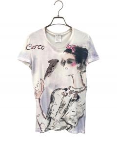 中古・古着通販】CHANEL (シャネル) ロゴタイダイTシャツ スカイブルー