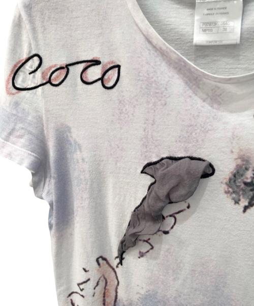 CHANEL（シャネル）CHANEL (シャネル) ココマドモアゼル グラフィックプリントTシャツ ホワイト サイズ:size38の古着・服飾アイテム
