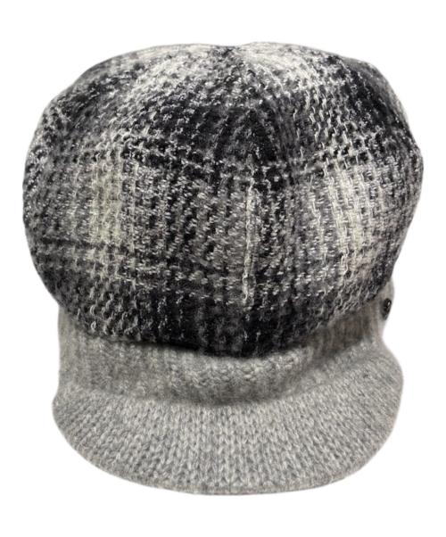 CHANEL（シャネル）CHANEL (シャネル) ココマーク ツイード キャスケットキャップ グレー サイズ:58の古着・服飾アイテム