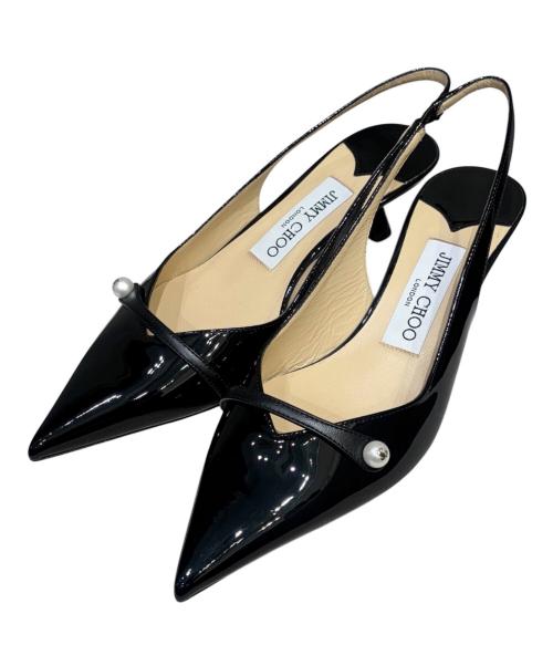 JIMMY CHOO（ジミーチュウ）JIMMY CHOO (ジミーチュウ) Amita スリングバック パールパンプス ブラック サイズ:35 2/1　の古着・服飾アイテム