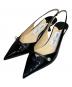 JIMMY CHOO（ジミーチュウ）の古着「Amita スリングバック パールパンプス」｜ブラック