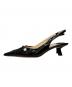 中古・古着 JIMMY CHOO (ジミーチュウ) Amita スリングバック パールパンプス ブラック サイズ:35 2/1　：27000円
