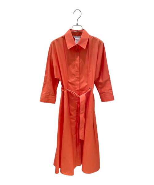 MaxMara（マックスマーラ）MaxMara (マックスマーラ) ベルテッドシャツワンピース オレンジ サイズ:38の古着・服飾アイテム