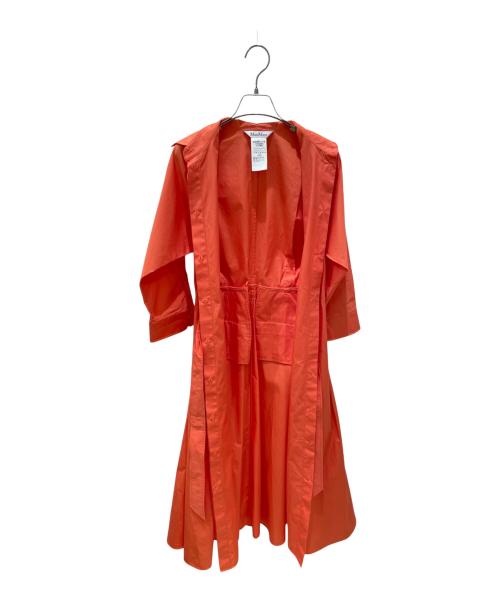 MaxMara（マックスマーラ）MaxMara (マックスマーラ) ベルテッドシャツワンピース オレンジ サイズ:38の古着・服飾アイテム