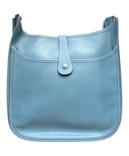 HERMES（エルメス）HERMES (エルメス) エブリン2 GM/シルバー金具/ヴォーエプソン/ブルー系/▢J刻印/2006年 ブルー系 サイズ:GMの古着・服飾アイテム