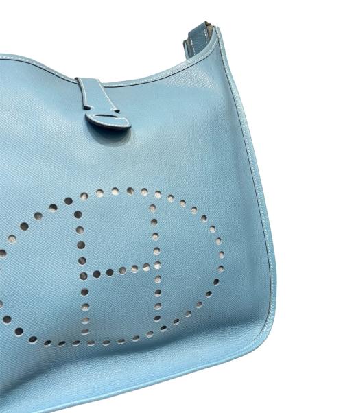 HERMES（エルメス）HERMES (エルメス) エブリン2 GM/シルバー金具/ヴォーエプソン/ブルー系/▢J刻印/2006年 ブルー系 サイズ:GMの古着・服飾アイテム