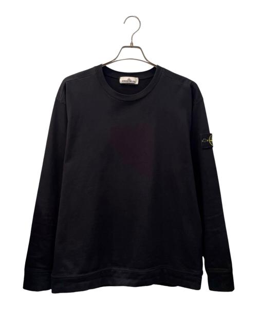 STONE ISLAND（ストーンアイランド）STONE ISLAND (ストーンアイランド) Garment Dye Sweat L/S TEE/ワッペン付ガーメントダイスウェットロンT ブラック サイズ:Lの古着・服飾アイテム