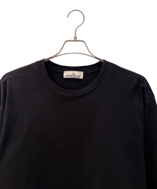STONE ISLAND（ストーンアイランド）STONE ISLAND (ストーンアイランド) Garment Dye Sweat L/S TEE/ワッペン付ガーメントダイスウェットロンT ブラック サイズ:Lの古着・服飾アイテム