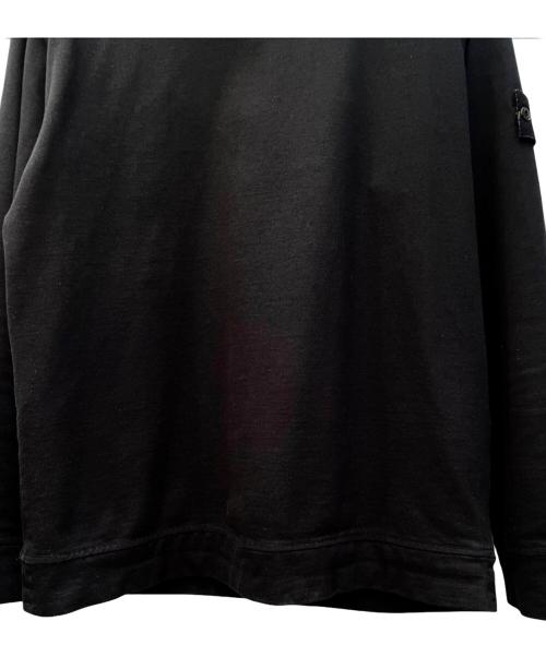 STONE ISLAND（ストーンアイランド）STONE ISLAND (ストーンアイランド) Garment Dye Sweat L/S TEE/ワッペン付ガーメントダイスウェットロンT ブラック サイズ:Lの古着・服飾アイテム