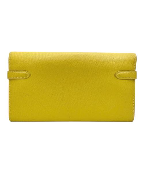 HERMES（エルメス）HERMES (エルメス) ケリーウォレット/シルバー金具/シェーブル/イエロー系/X刻印/2016年 イエロー系の古着・服飾アイテム