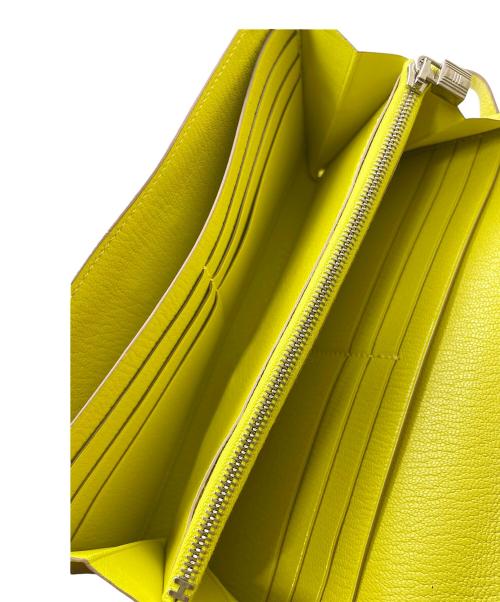 HERMES（エルメス）HERMES (エルメス) ケリーウォレット/シルバー金具/シェーブル/イエロー系/X刻印/2016年 イエロー系の古着・服飾アイテム