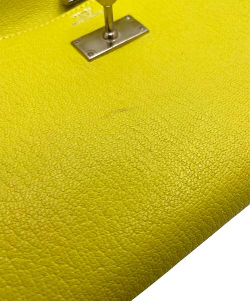 HERMES（エルメス）HERMES (エルメス) ケリーウォレット/シルバー金具/シェーブル/イエロー系/X刻印/2016年 イエロー系の古着・服飾アイテム