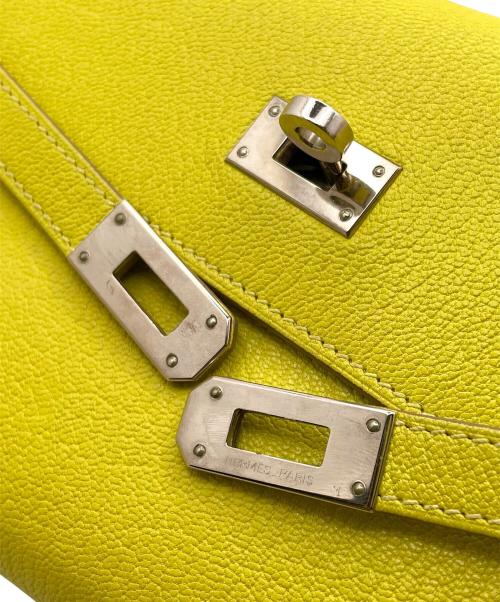 HERMES（エルメス）HERMES (エルメス) ケリーウォレット/シルバー金具/シェーブル/イエロー系/X刻印/2016年 イエロー系の古着・服飾アイテム