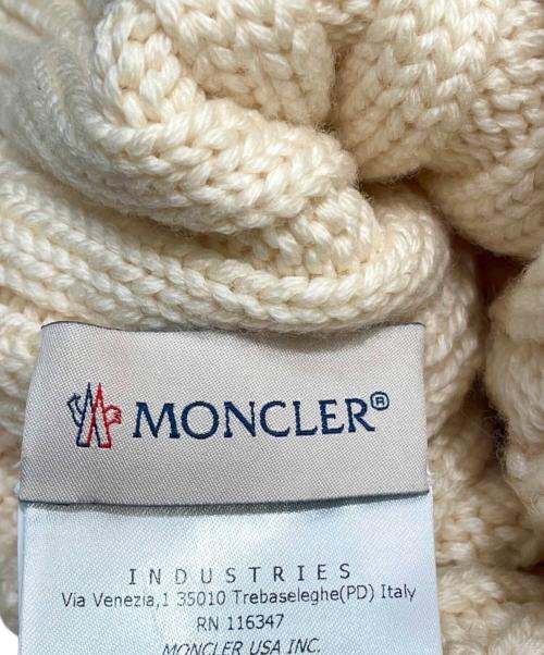 MONCLER（モンクレール）MONCLER (モンクレール) フォックスファーニット帽 ホワイトの古着・服飾アイテム