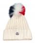 MONCLER (モンクレール) フォックスファーニット帽 ホワイト：20000円