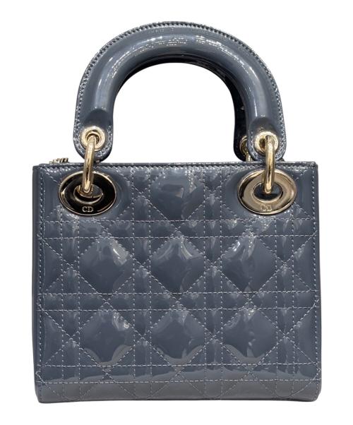 Christian Dior（クリスチャン ディオール）Christian Dior (クリスチャン ディオール) Lady Dior Mini / レディディオール ミニ グレー×ゴールド金具 サイズ:ミニの古着・服飾アイテム