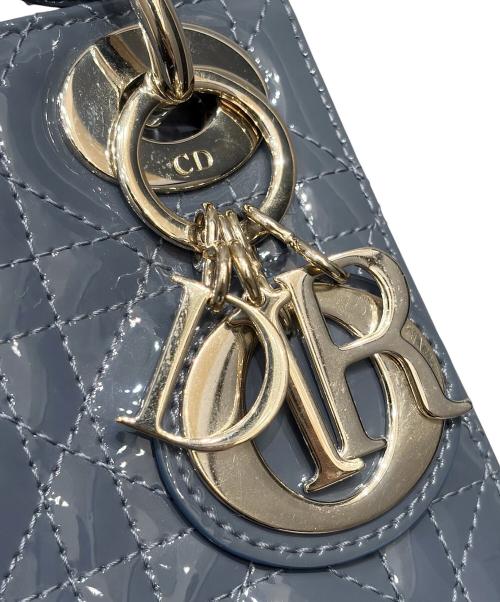 Christian Dior（クリスチャン ディオール）Christian Dior (クリスチャン ディオール) Lady Dior Mini / レディディオール ミニ グレー×ゴールド金具 サイズ:ミニの古着・服飾アイテム