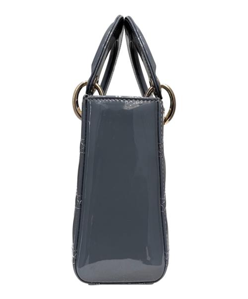 Christian Dior（クリスチャン ディオール）Christian Dior (クリスチャン ディオール) Lady Dior Mini / レディディオール ミニ グレー×ゴールド金具 サイズ:ミニの古着・服飾アイテム
