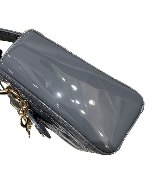 Christian Dior（クリスチャン ディオール）Christian Dior (クリスチャン ディオール) Lady Dior Mini / レディディオール ミニ グレー×ゴールド金具 サイズ:ミニの古着・服飾アイテム