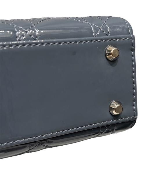 Christian Dior（クリスチャン ディオール）Christian Dior (クリスチャン ディオール) Lady Dior Mini / レディディオール ミニ グレー×ゴールド金具 サイズ:ミニの古着・服飾アイテム
